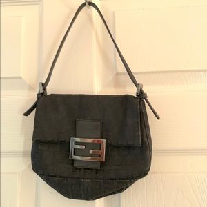 Black Fendi purse with silver buckle